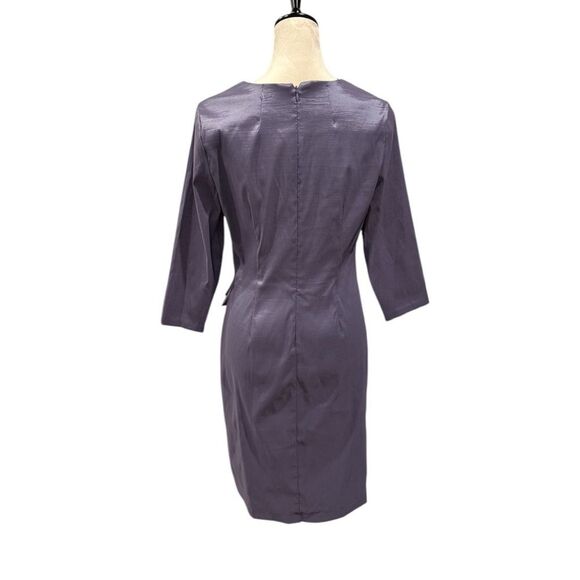 NWT Alex Evenings Lavender Satin Sheath Mini Dress - Picture 3 of 7